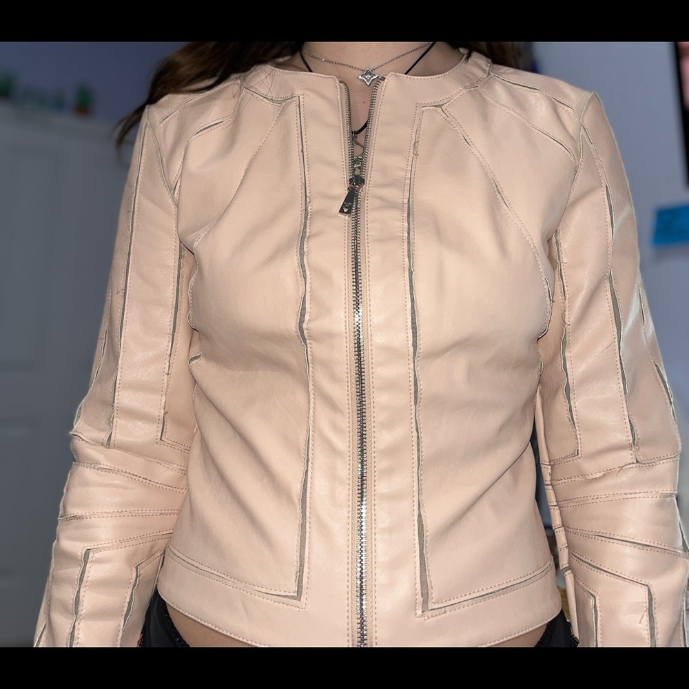 guess artificial leather jacket